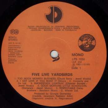 LP The Yardbirds: Five Live Yardbirds