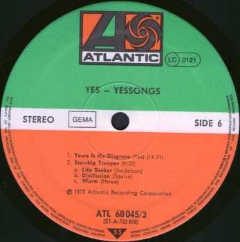 3LP Yes: Yessongs