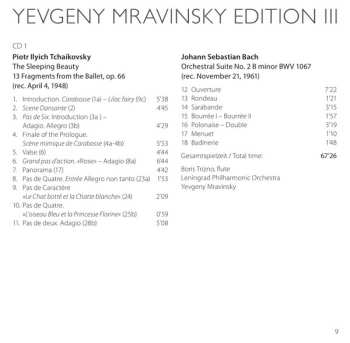 6CD Johann Sebastian Bach: Yevgeny Mravinsky Edition Vol. III