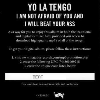 2LP Yo La Tengo: I Am Not Afraid Of You And I Will Beat Your Ass