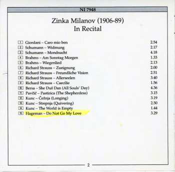 CD Zinka Milanov: Zinka Milanov: In Recital