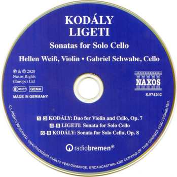 CD György Ligeti: Sonatas for Solo Cello