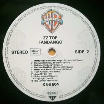 LP ZZ Top: Fandango!